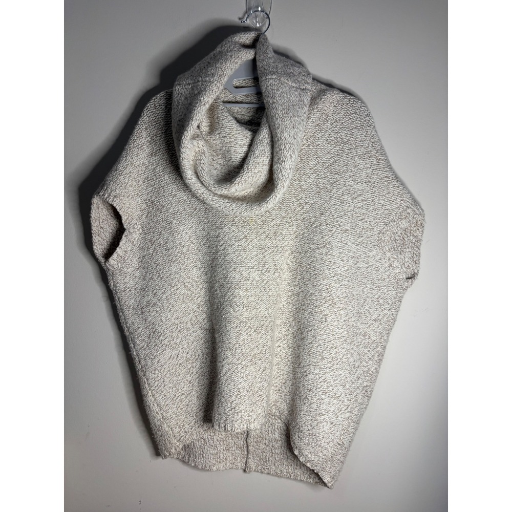 Blue 5th Avenue Womens XS Cowl Neck Wool Blend Marled Knit Sweater Cream
